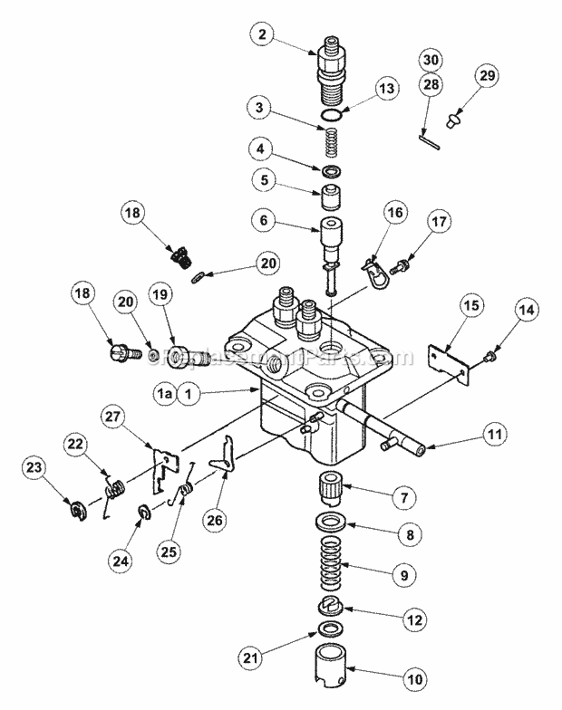 Fuel Injection Pump Diagram and Parts List for 7532 54AF44G-710, 54AH44G-710, 54AN44G-710 Cub Cadet Lawn Tractor
